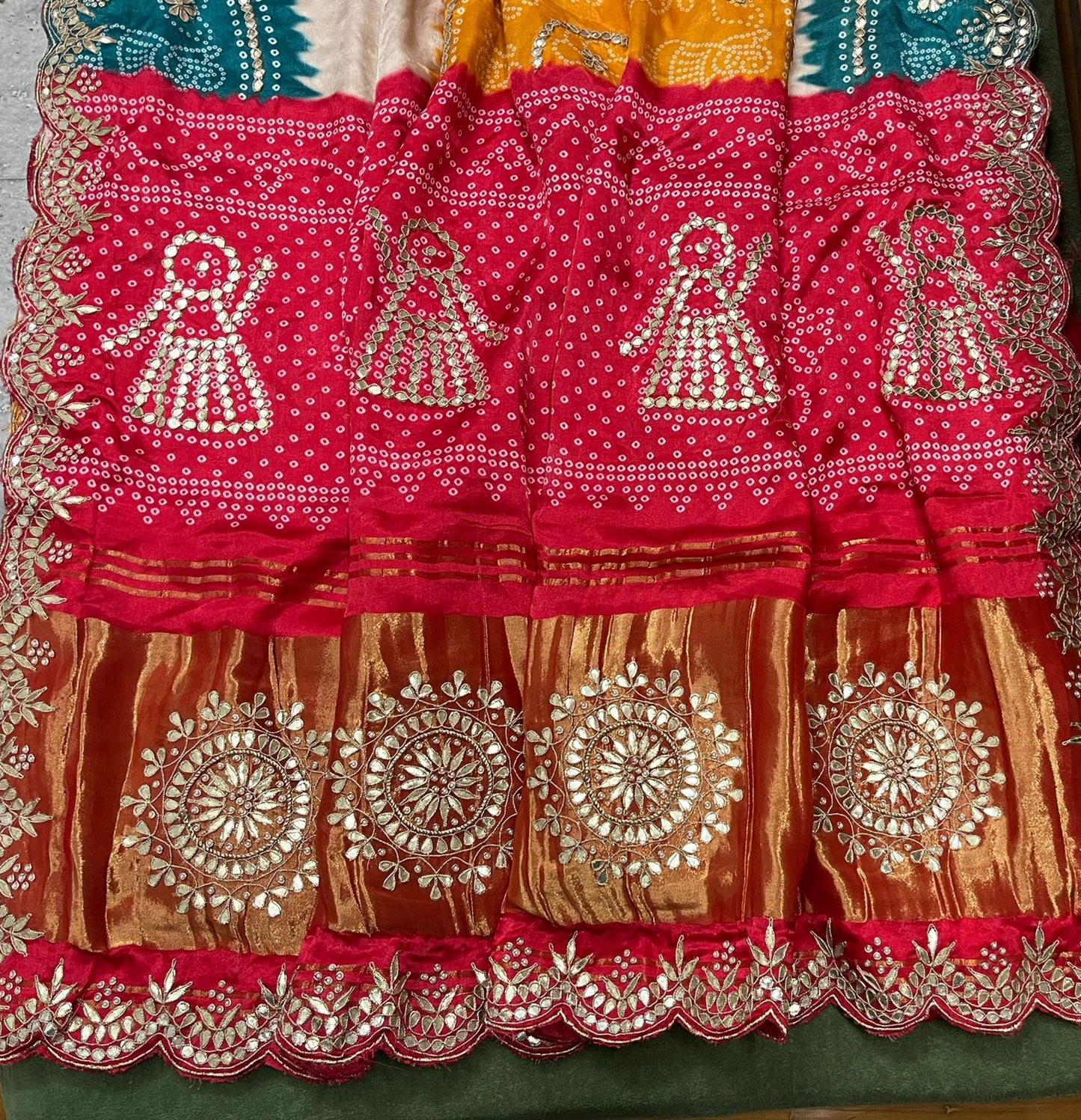 Kayatri New Pure Modal Gaji Silk Hand Goapatti Work Saree