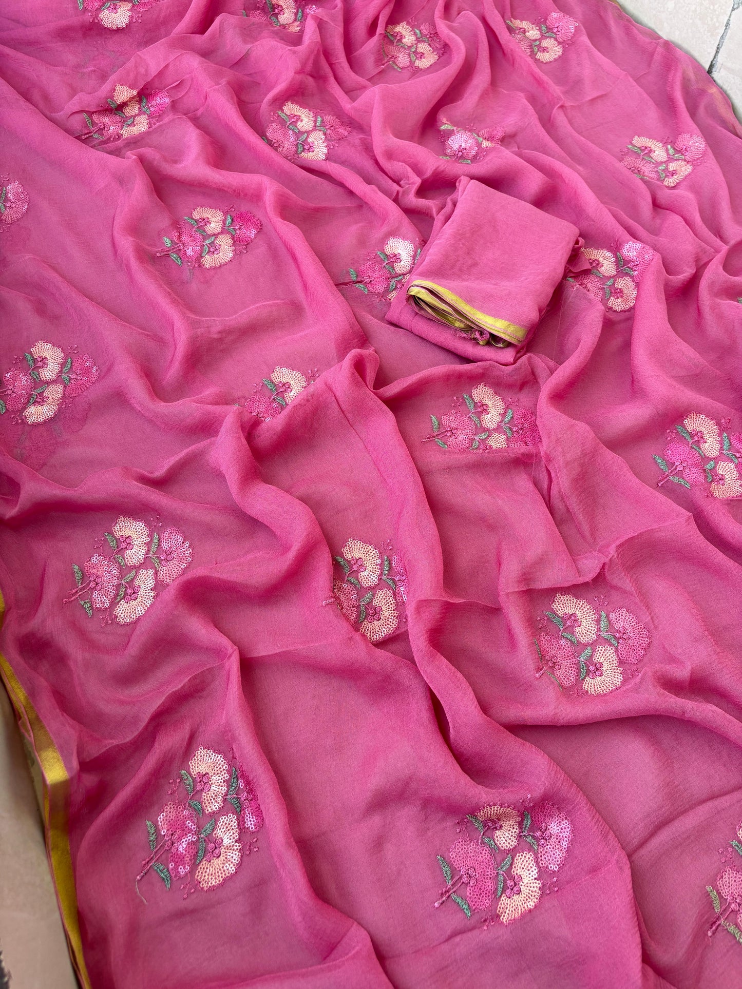 Kayatri New Designer Pure Diamond Chiffon Saree