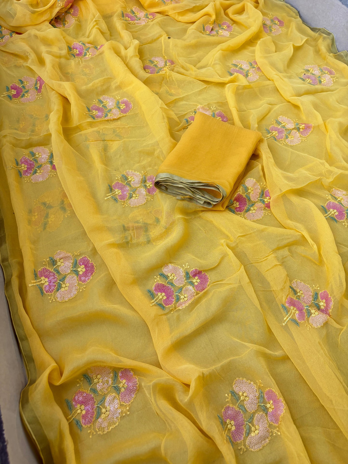 Kayatri New Designer Pure Diamond Chiffon Saree