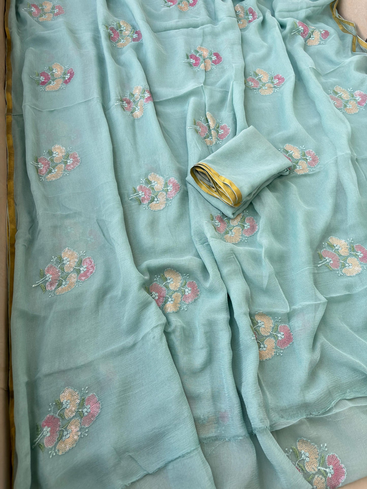 Kayatri New Designer Pure Diamond Chiffon Saree