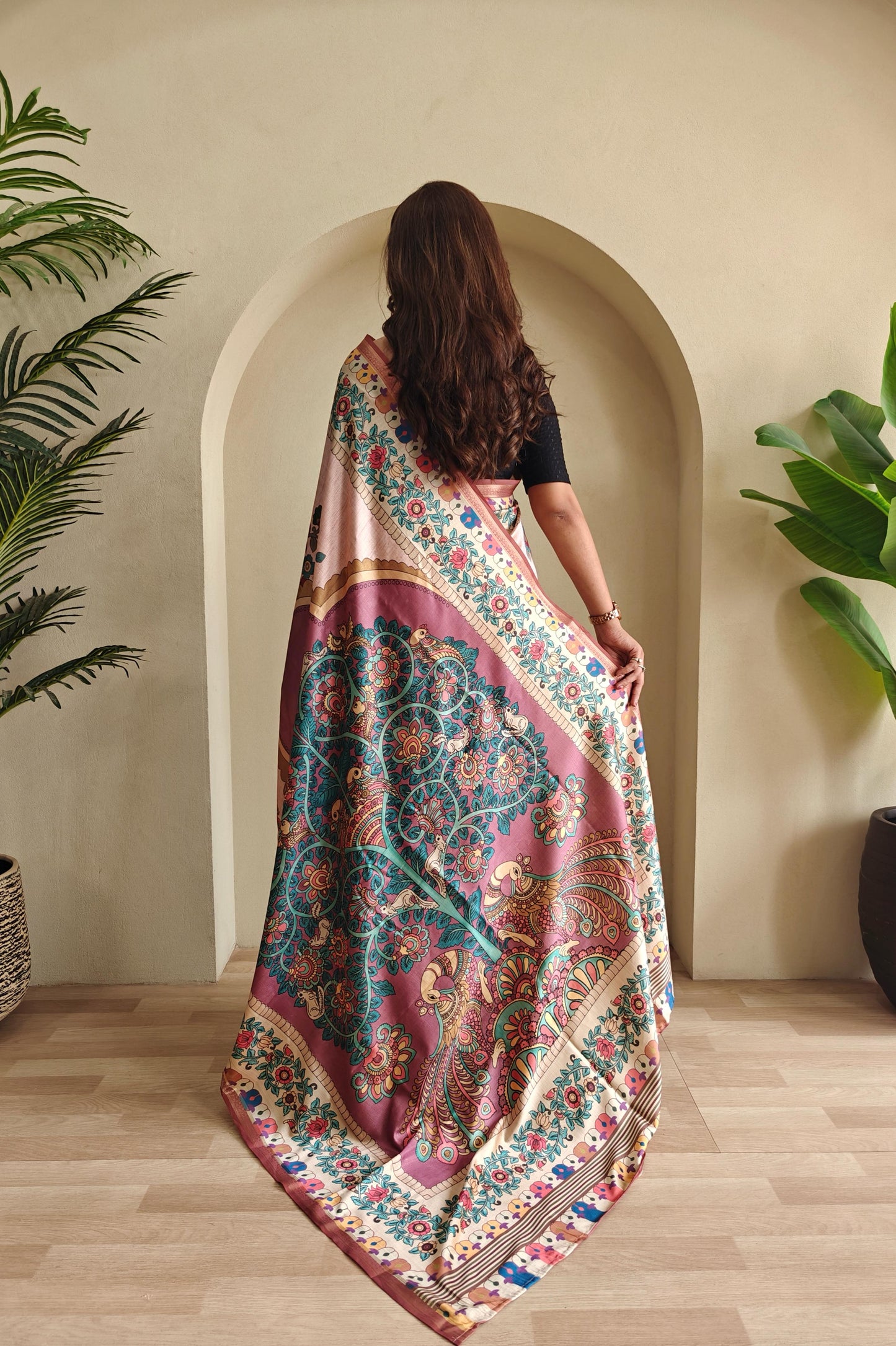 Kayatri New Soft Silk Kalamkari Printed Saree