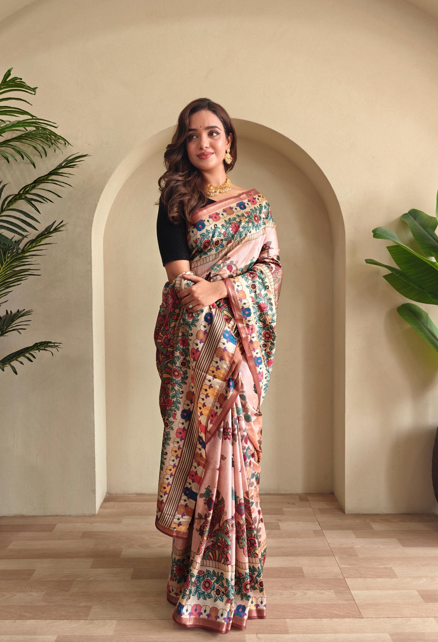 Kayatri New Soft Silk Kalamkari Printed Saree