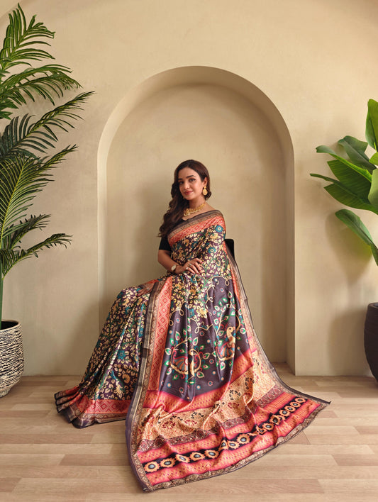 Kayatri New Soft Silk Kalamkari Printed Saree