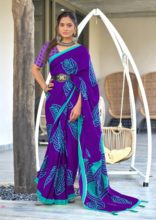 Kayatri New Soft Pure Cotton Block Print Saree