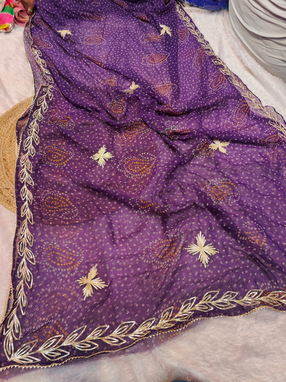 Kayatri New Chiffon Georgette Gotapatti Work Saree