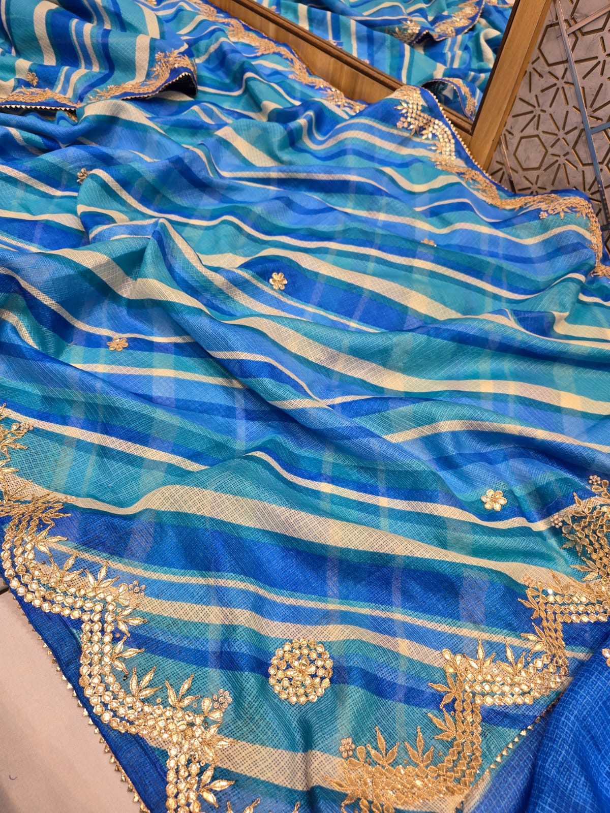 Kayatri New Pure Munga Cotton Checks Saree