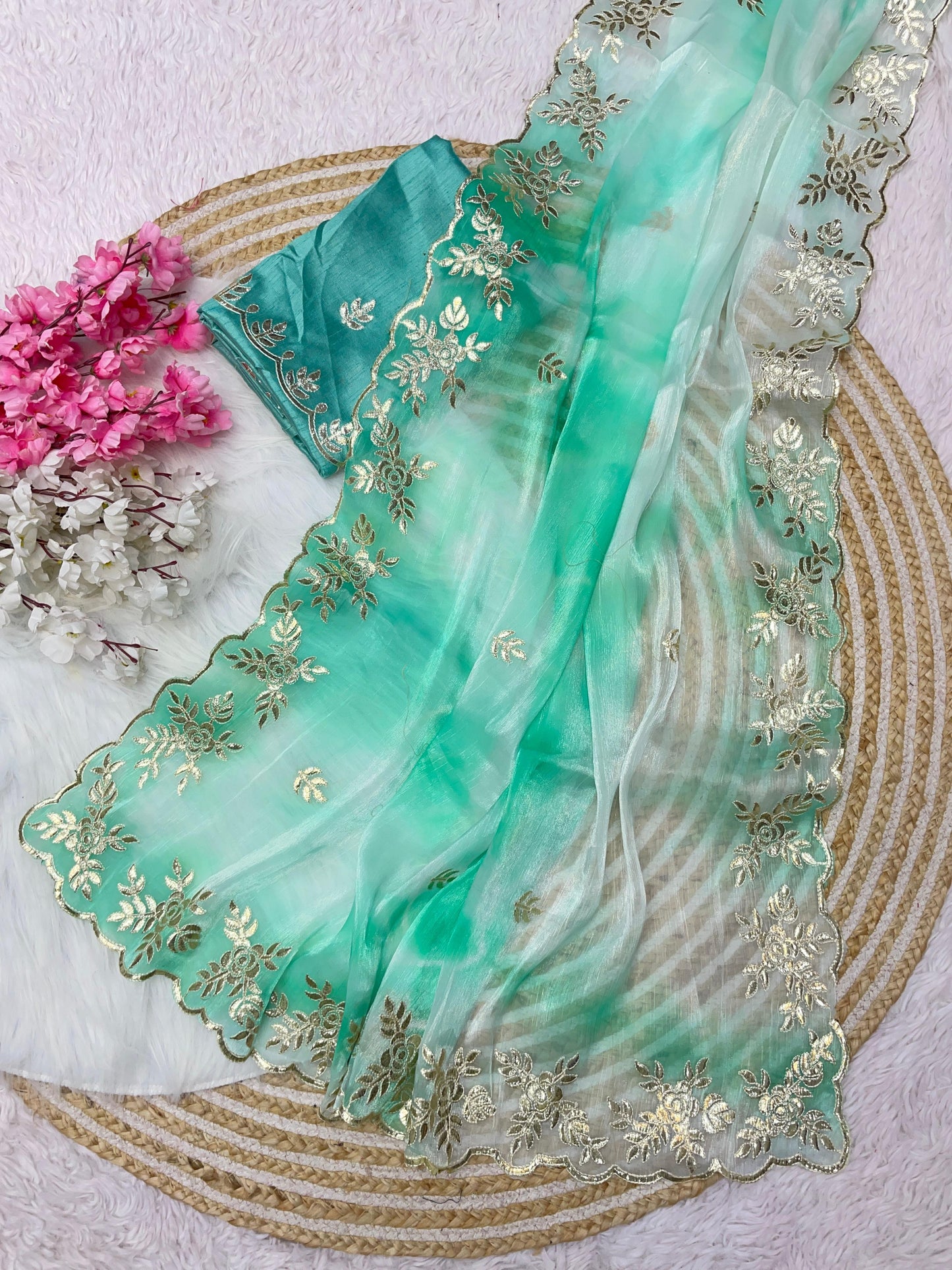 Kayatri New Jimmy Choo Barbery Parzim Print Work Saree