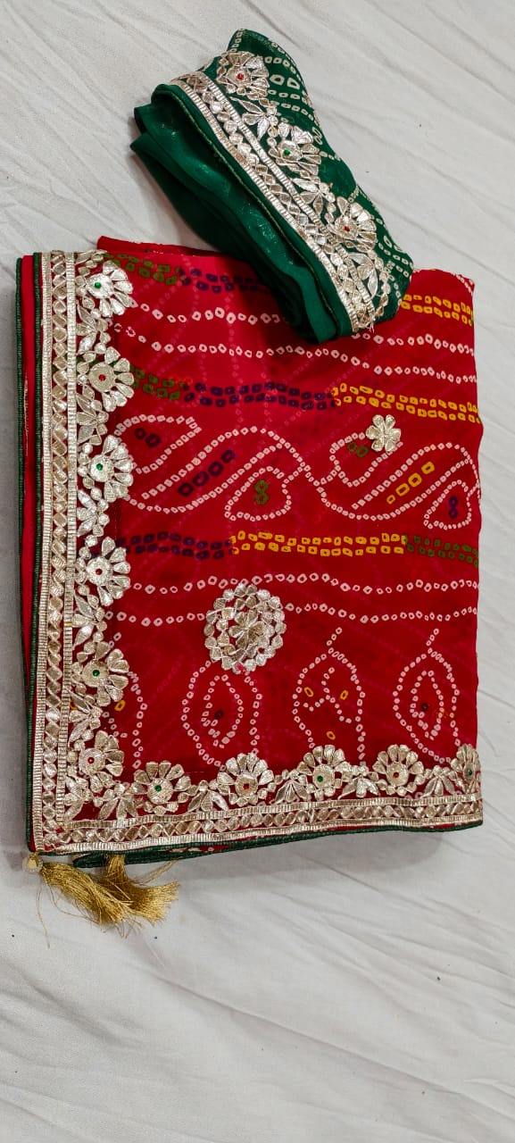 Kayatri New Pure Georgette Bandhani Style Saree
