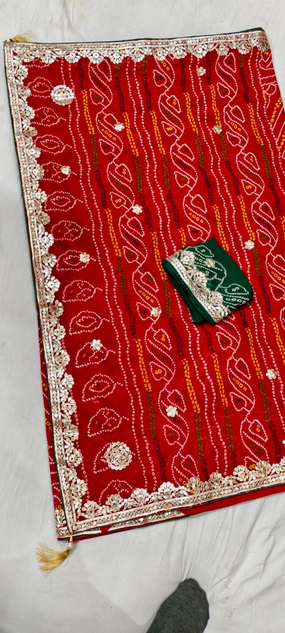 Kayatri New Pure Georgette Bandhani Style Saree