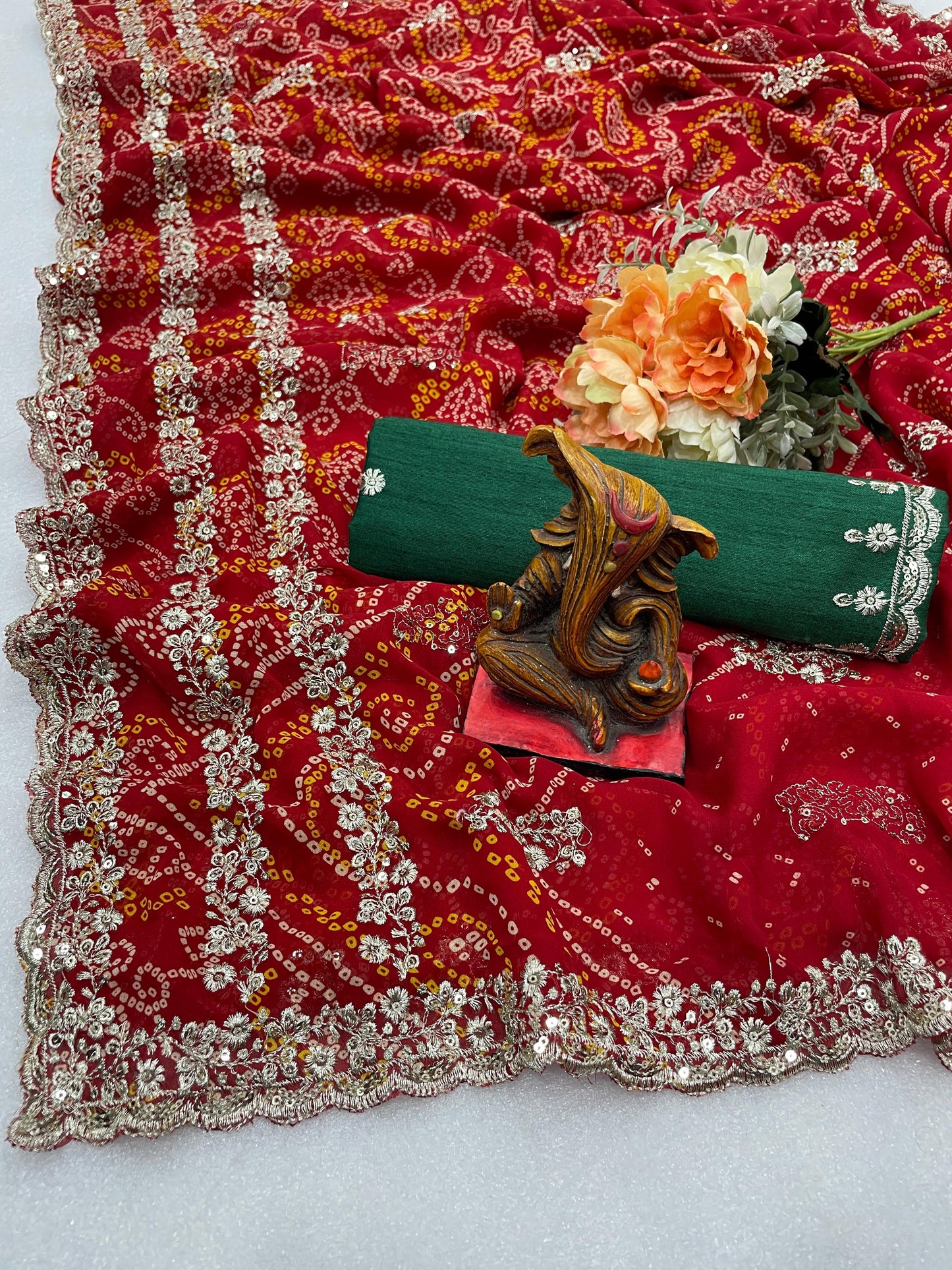 Kayatri New Beautiful Heavy Georgette Bandhani Saree