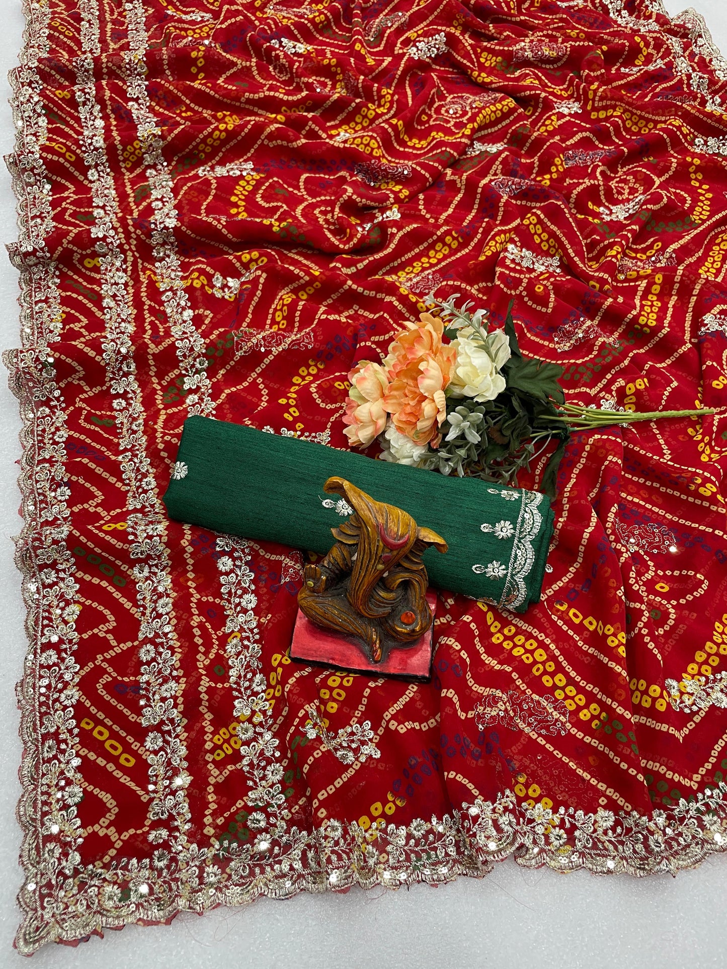 Kayatri New Beautiful Heavy Georgette Bandhani Saree