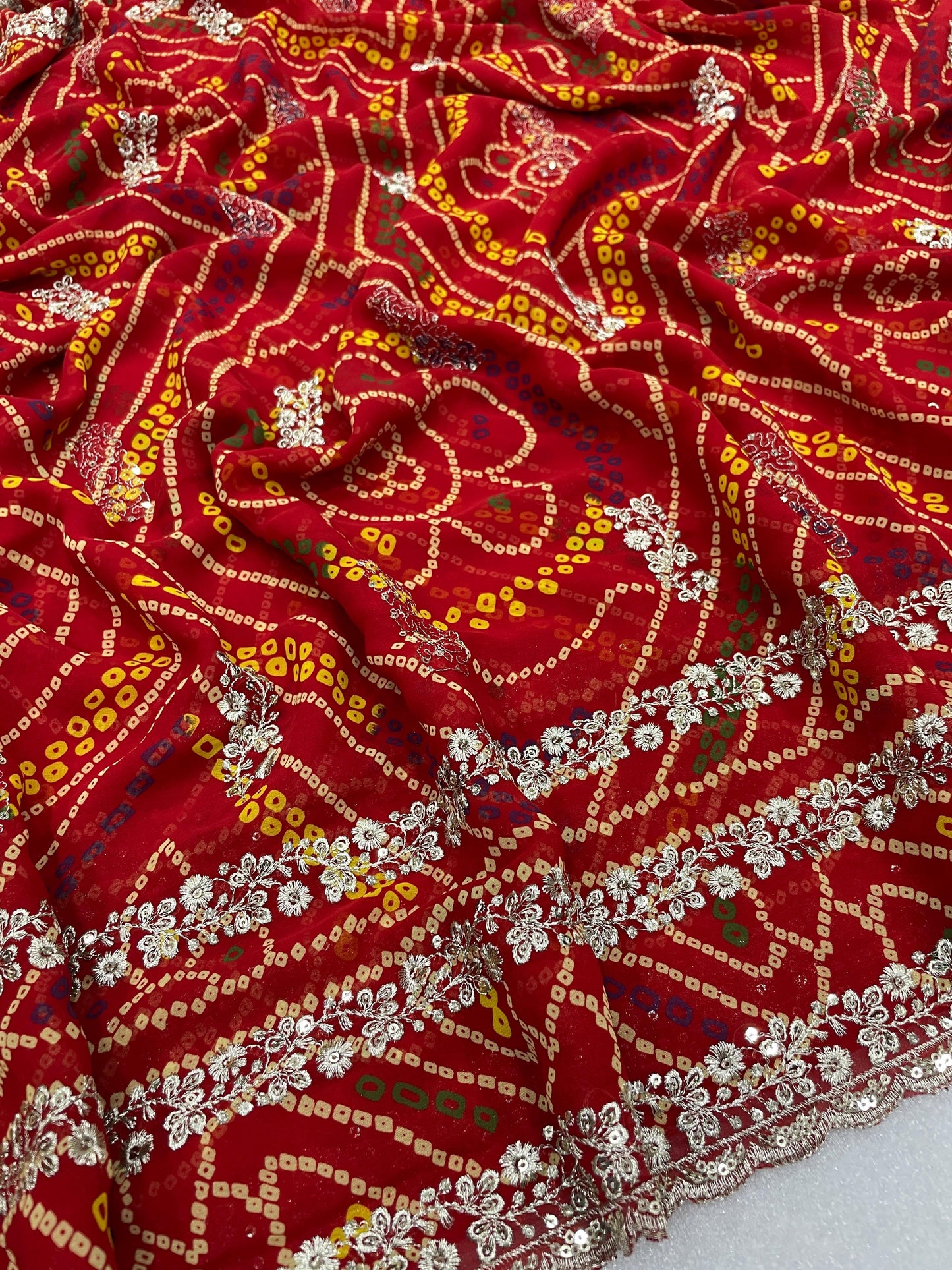 Kayatri New Beautiful Heavy Georgette Bandhani Saree