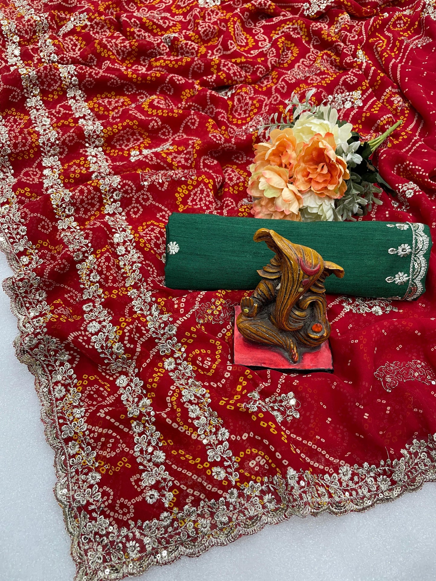 Kayatri New Beautiful Heavy Georgette Bandhani Saree