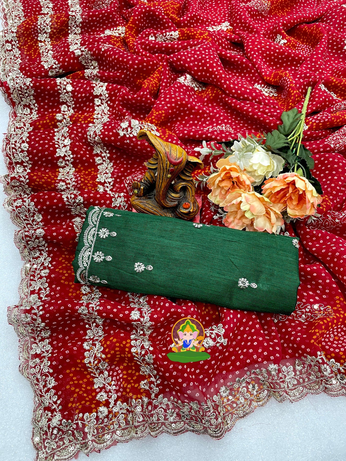 Kayatri New Beautiful Heavy Georgette Bandhani Saree