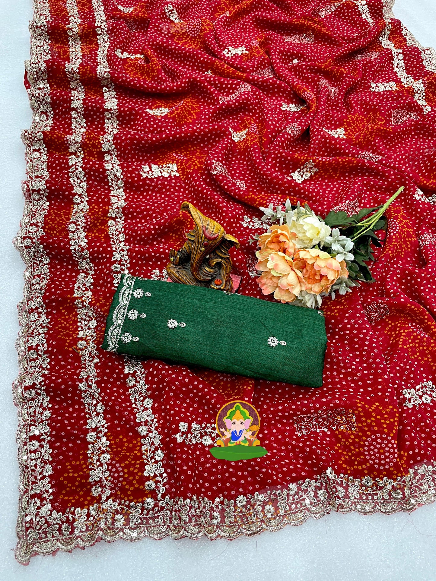 Kayatri New Beautiful Heavy Georgette Bandhani Saree