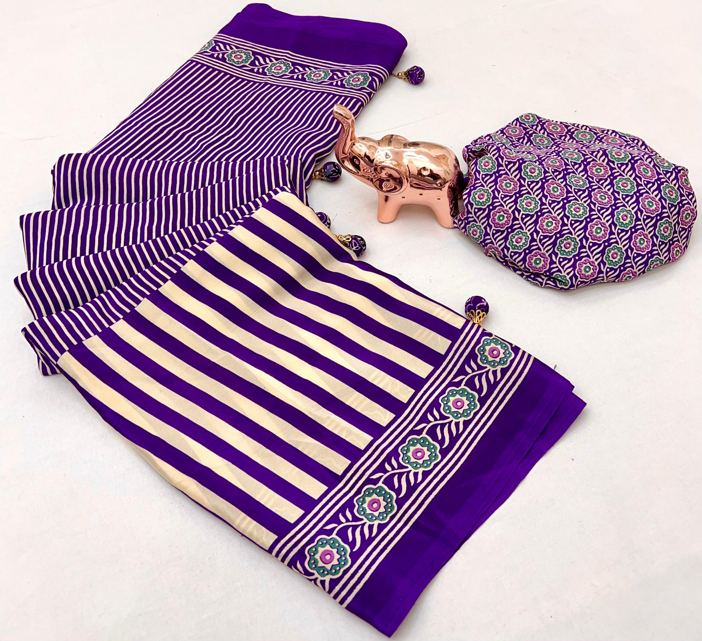 Kayatri New Pure Crape Satin Ajrakh Printed Saree