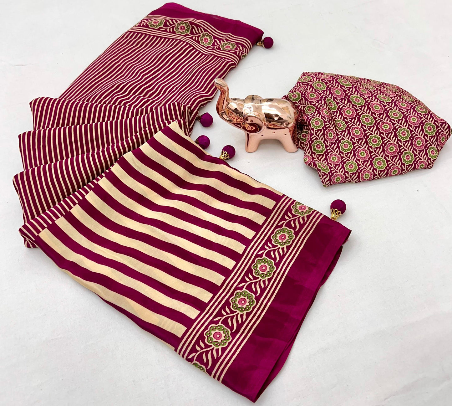 Kayatri New Pure Crape Satin Ajrakh Printed Saree