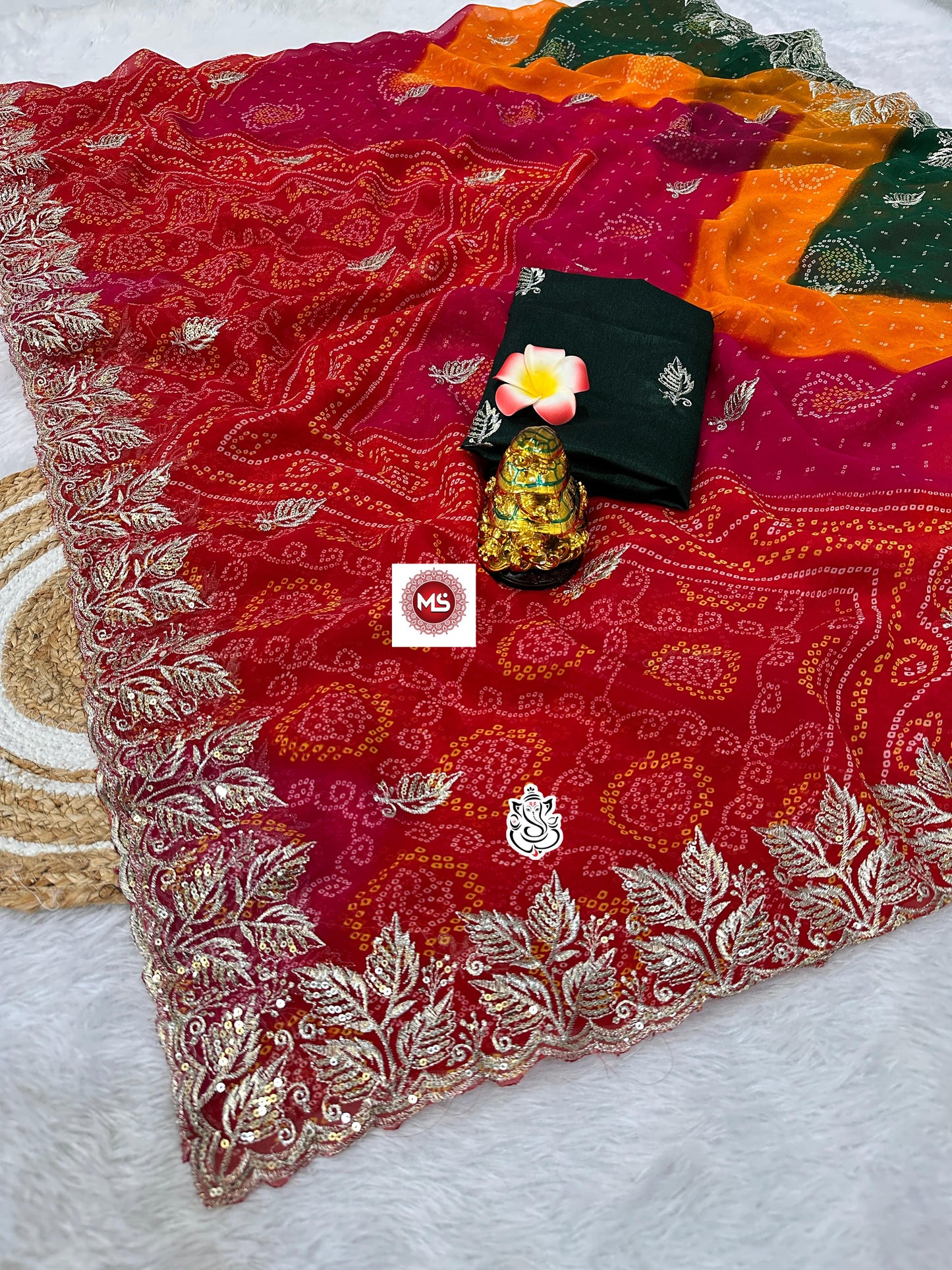 Kayatri New Soft Georgette Bandhani Print Saree