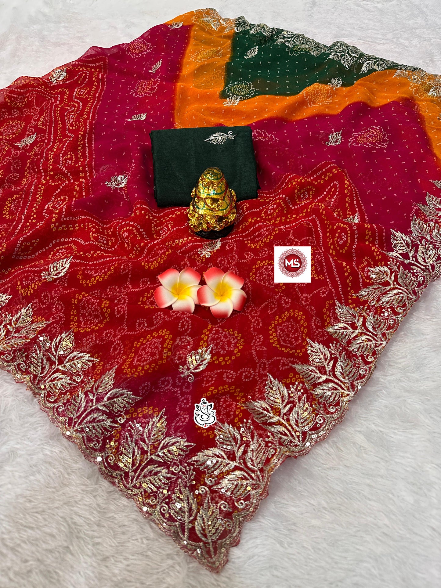 Kayatri New Soft Georgette Bandhani Print Saree