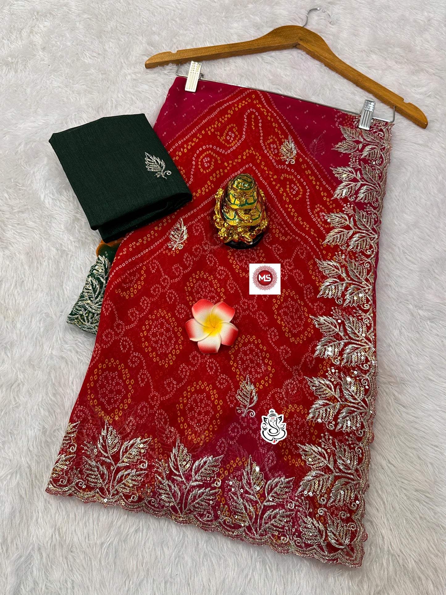 Kayatri New Soft Georgette Bandhani Print Saree