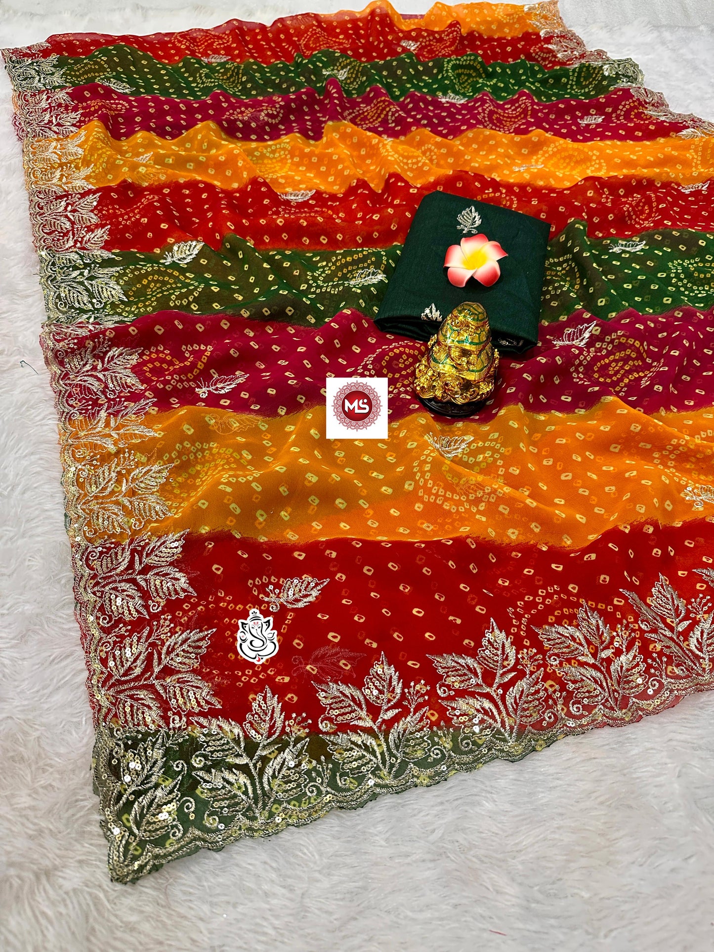 Kayatri New Soft Georgette Bandhani Print Saree