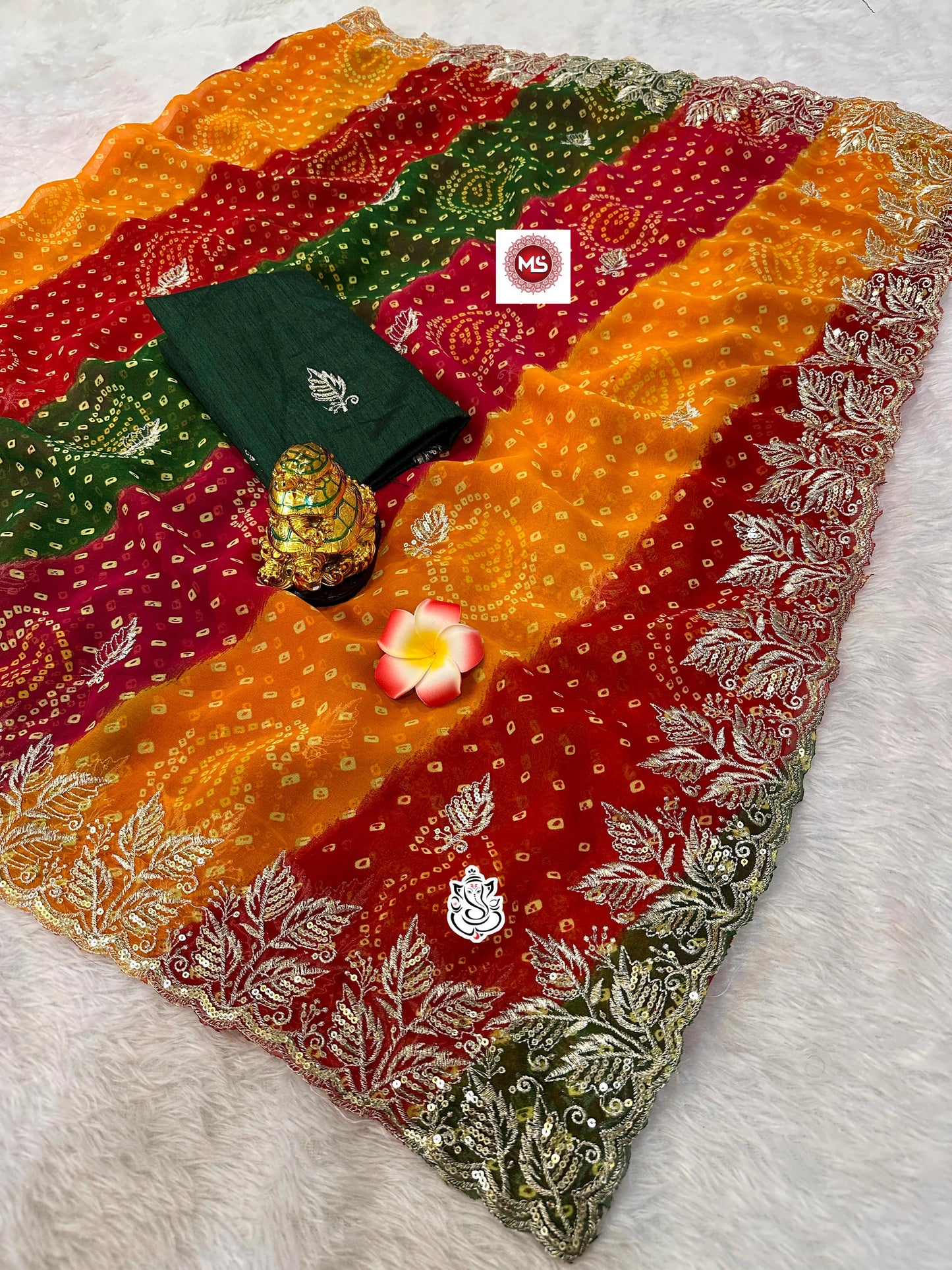 Kayatri New Soft Georgette Bandhani Print Saree