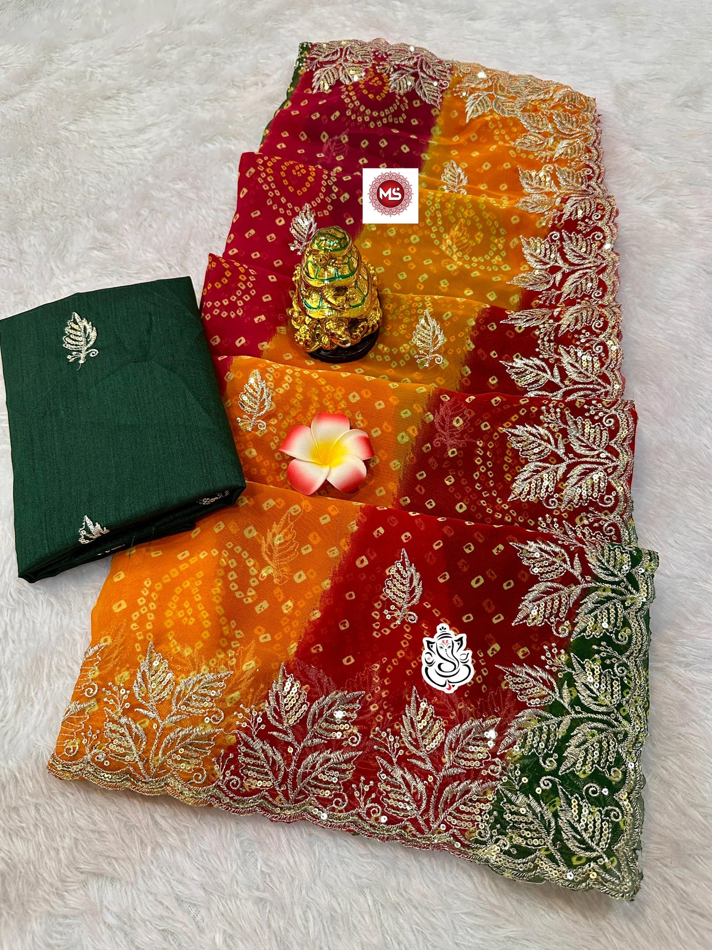 Kayatri New Soft Georgette Bandhani Print Saree