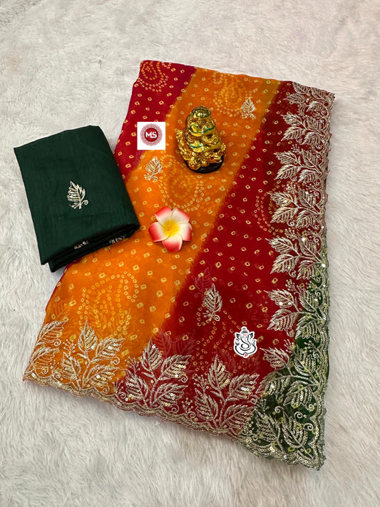 Kayatri New Soft Georgette Bandhani Print Saree