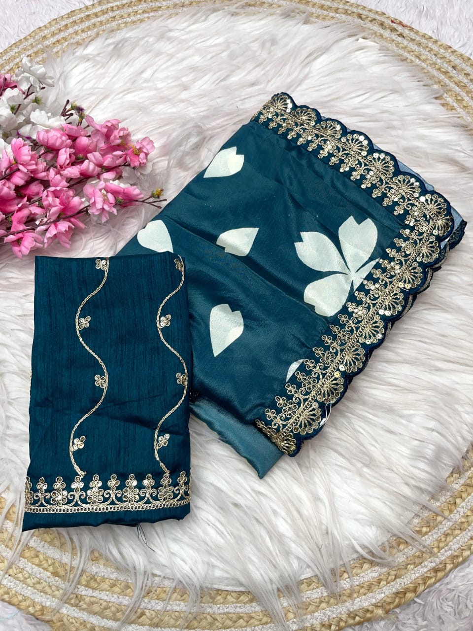 Kayatri New Pure Natural Chinon Digital Print Saree