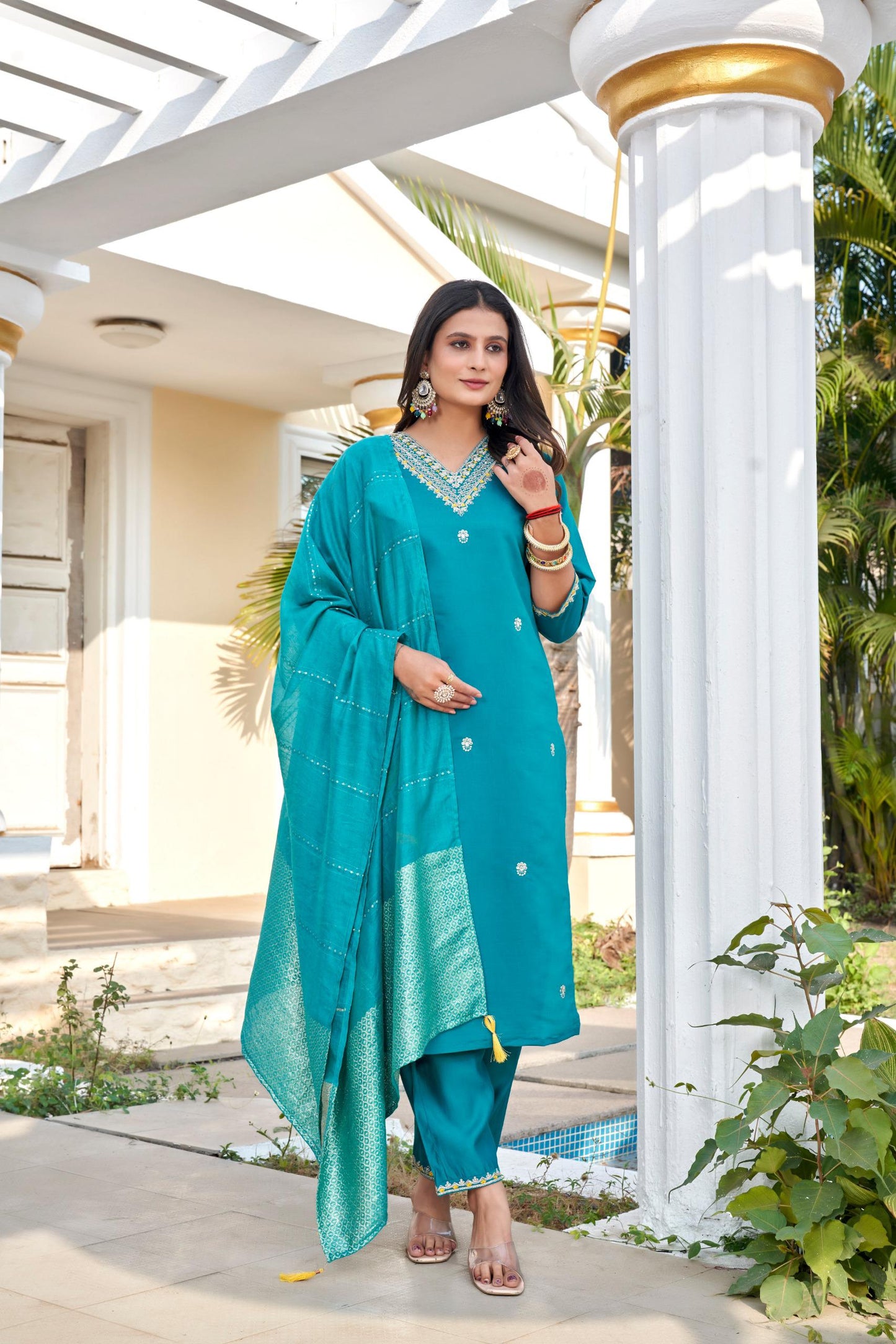 Kayatri New Designer Roman Silk Suit