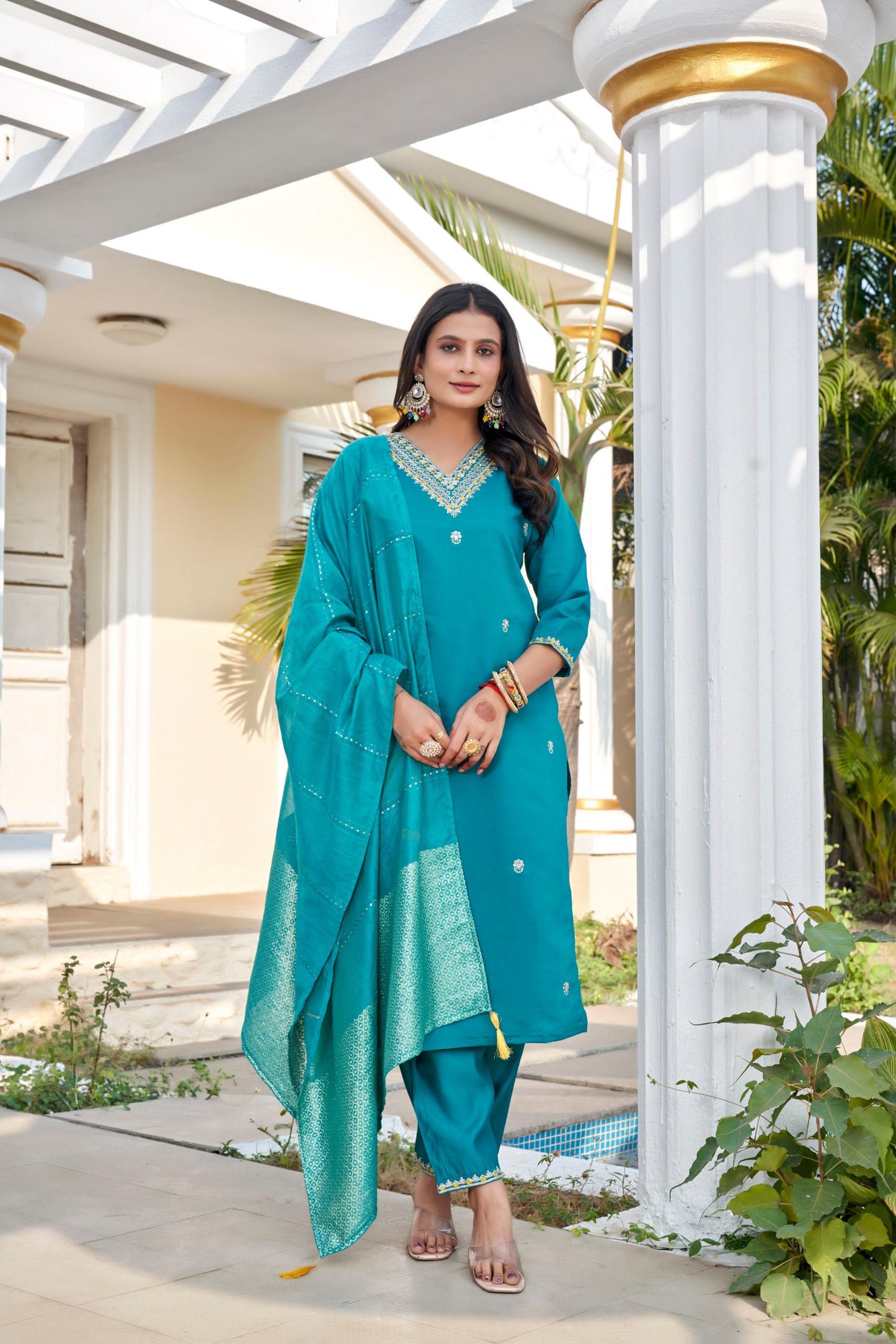 Kayatri New Designer Roman Silk Suit