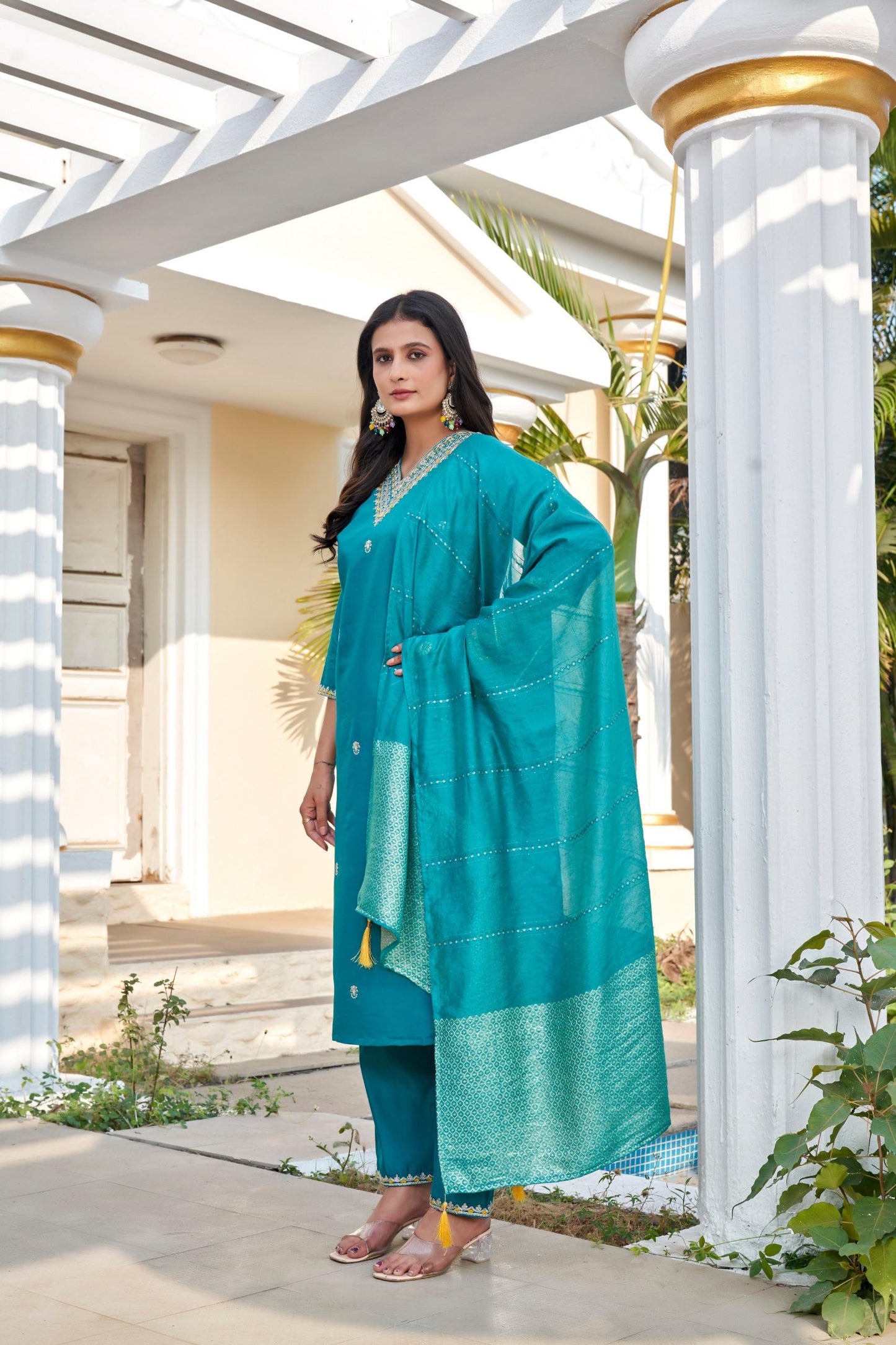 Kayatri New Designer Roman Silk Suit