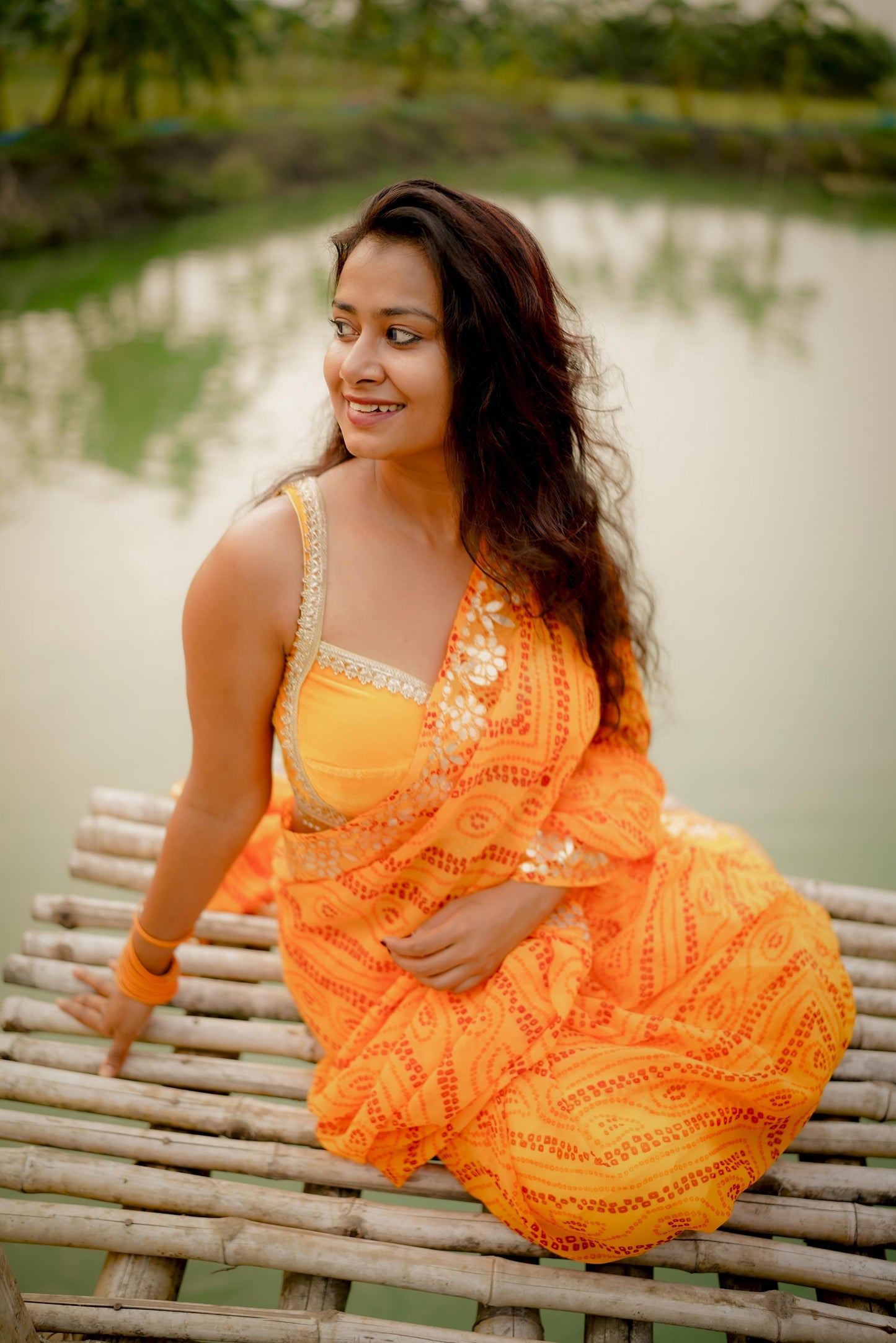 Kayatri New Viscose Georgette Bandhani Style Saree