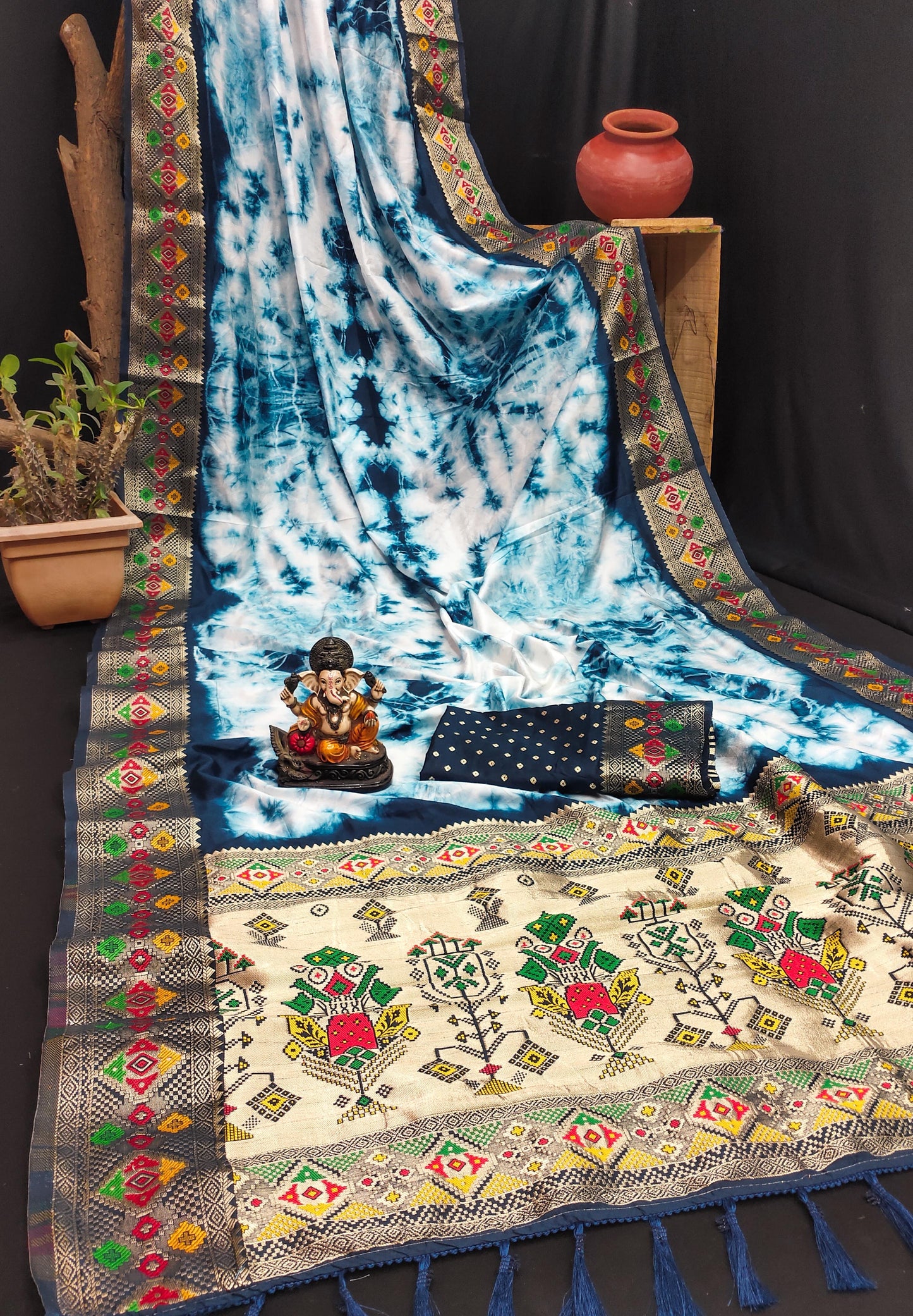 Kayatri New Shibori Print Paithani Silk Saree