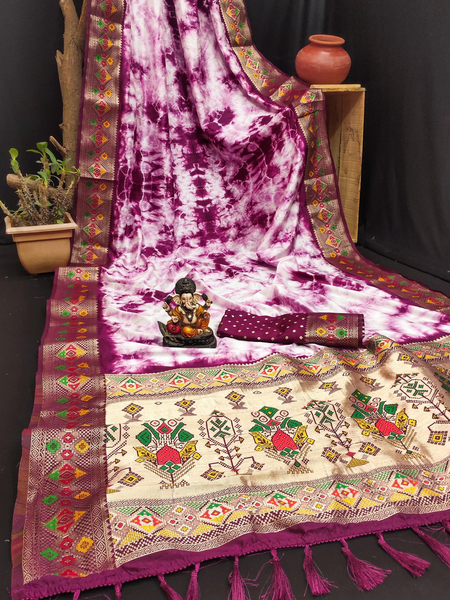 Kayatri New Shibori Print Paithani Silk Saree