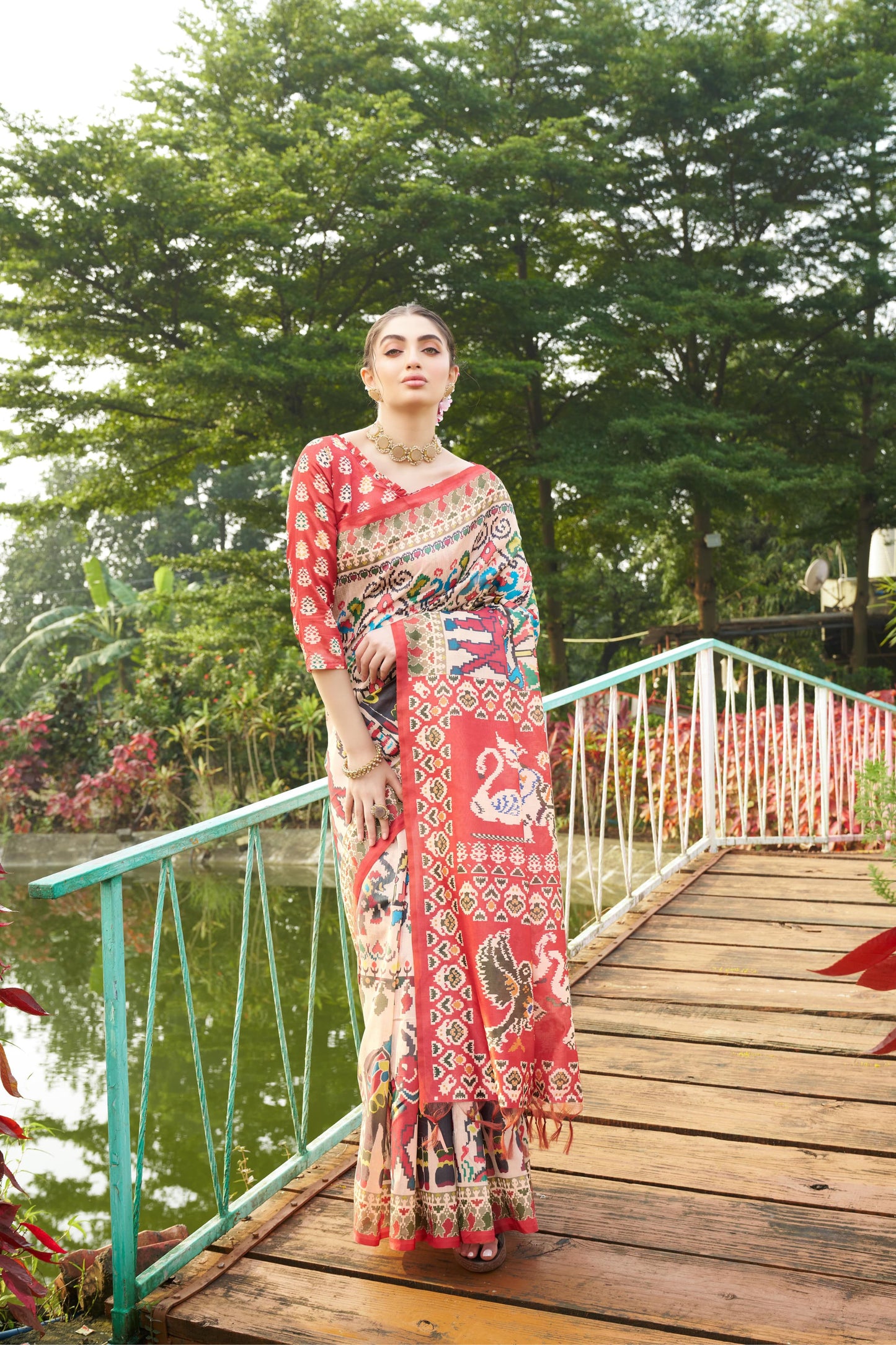 Kayatri New Tussar Silk Patola Print Saree