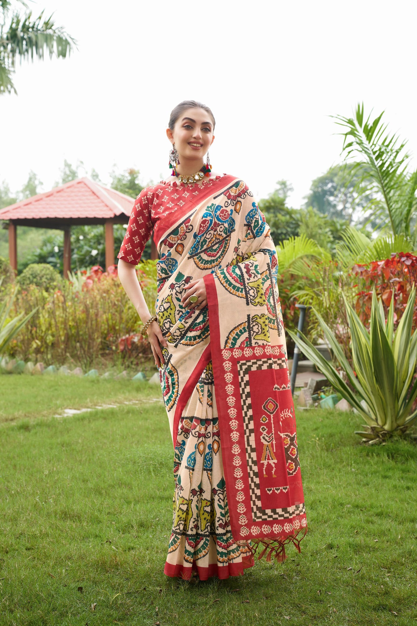 Kayatri New Tussar Silk Patola Print Saree