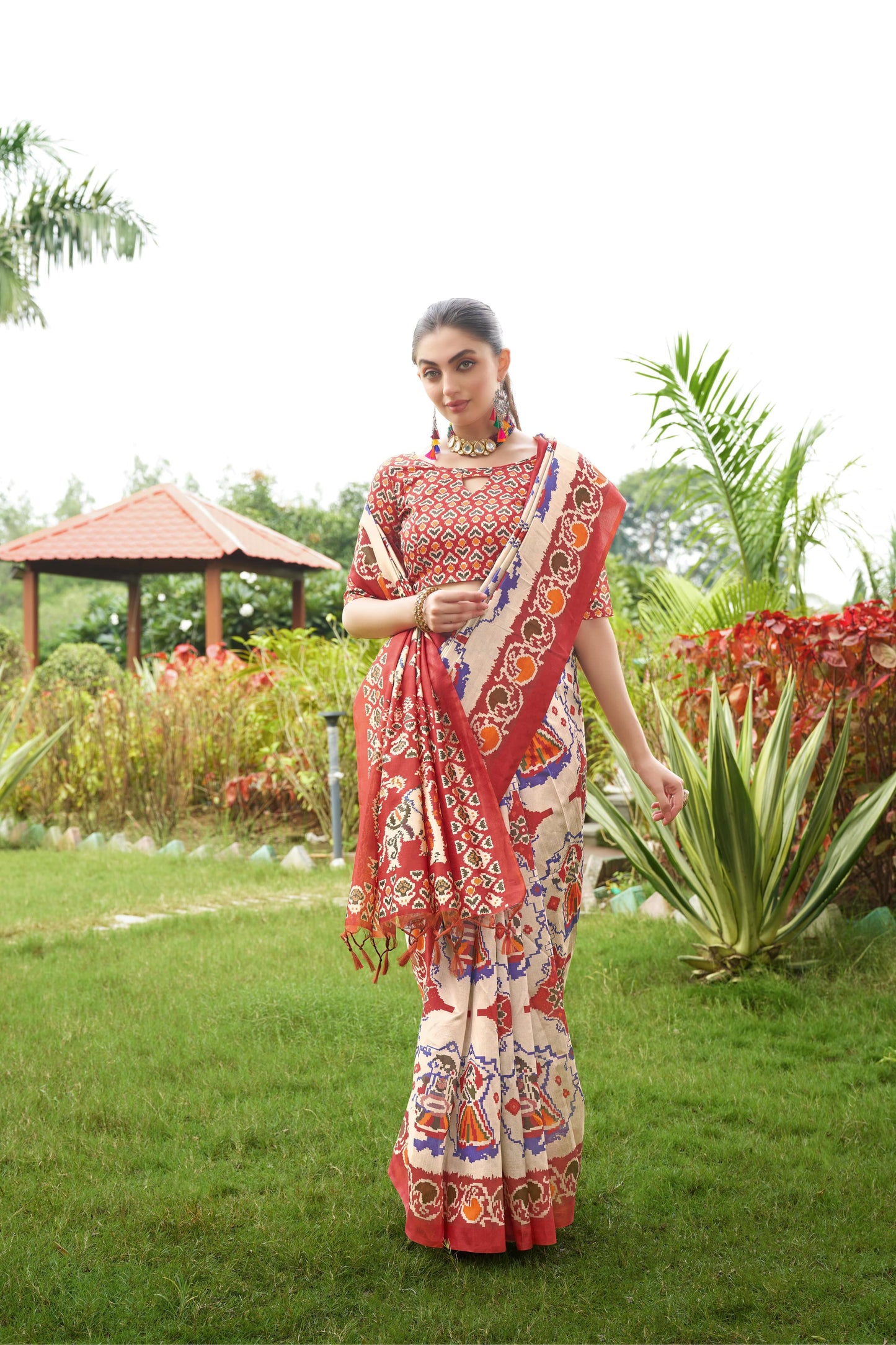 Kayatri New Tussar Silk Patola Print Saree