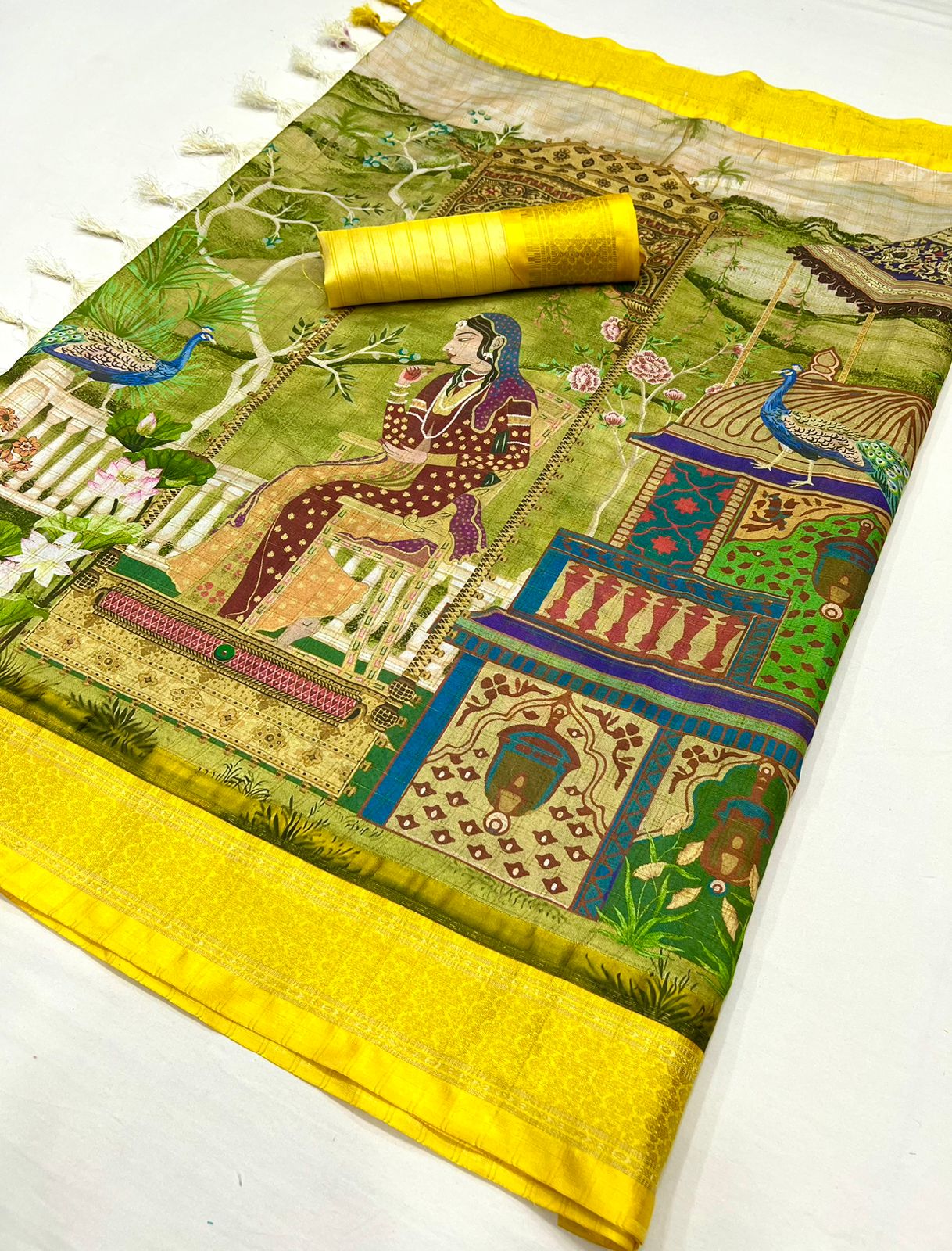 Kayatri New Designer Slub Cotton Ikkat Print Saree