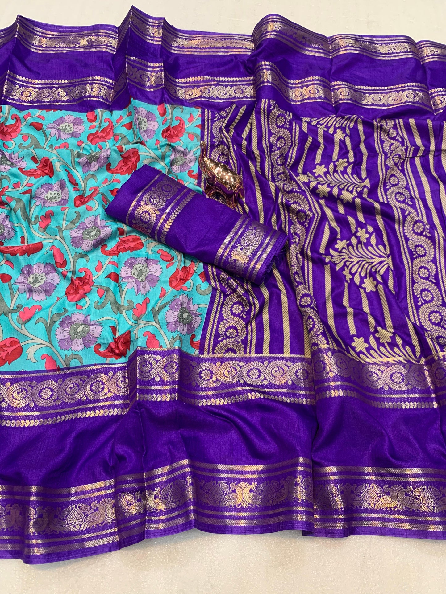 Kayatri New Soft Silk Kalamkari Print Saree