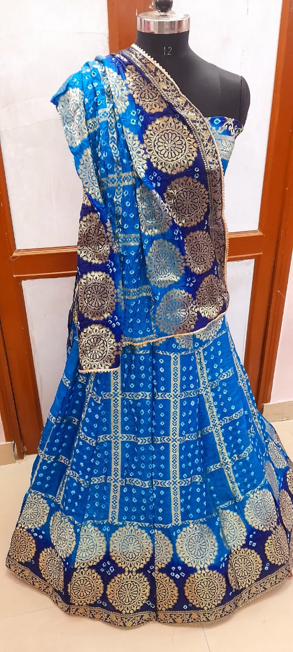 Kayatri New Ghatchola Silk Handmade Bandhej Lehenga