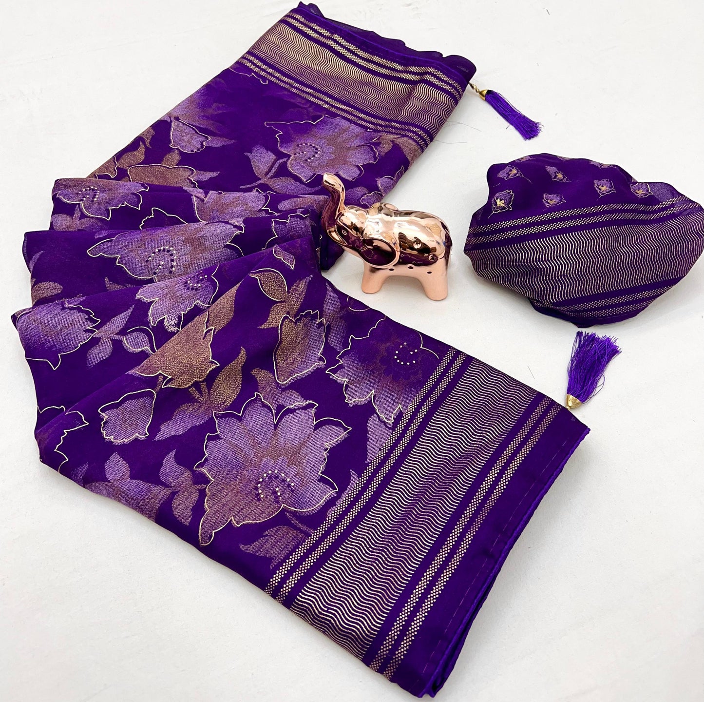 Kayatri New Viscose Georgette Foil Print Saree
