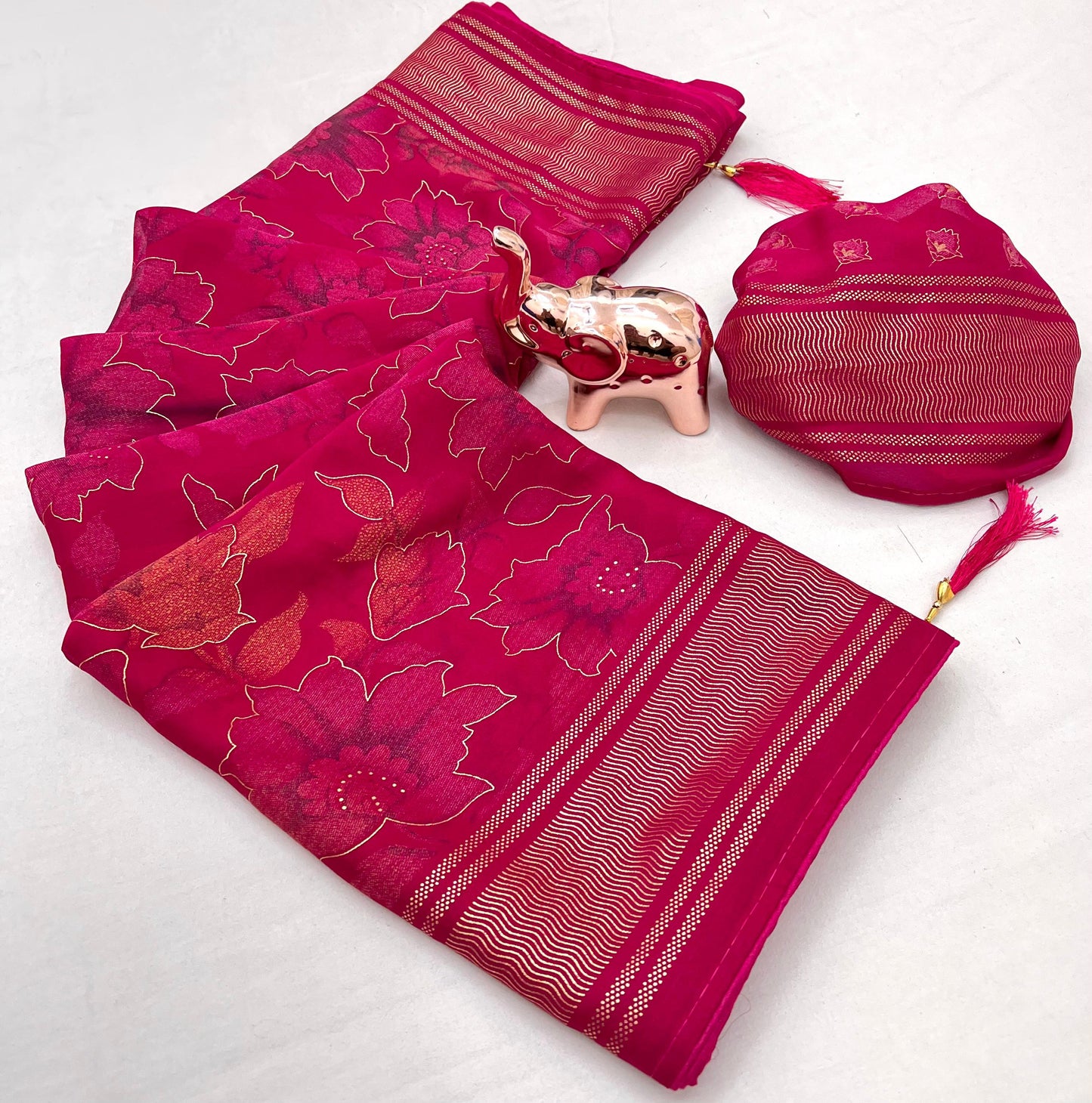 Kayatri New Viscose Georgette Foil Print Saree