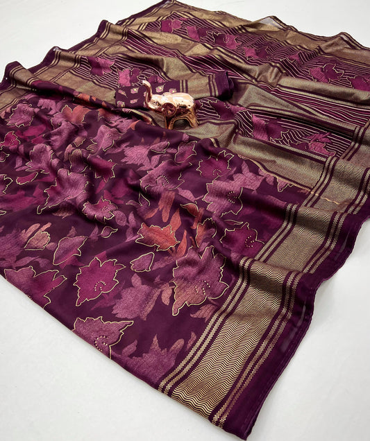 Kayatri New Viscose Georgette Foil Print Saree