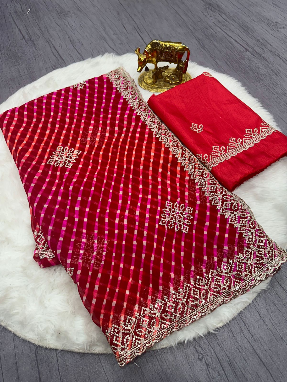 Kayatri New Premium Georgette Leheriya Style Saree