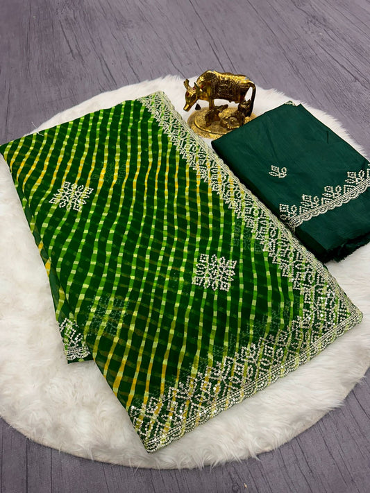 Kayatri New Premium Georgette Leheriya Style Saree
