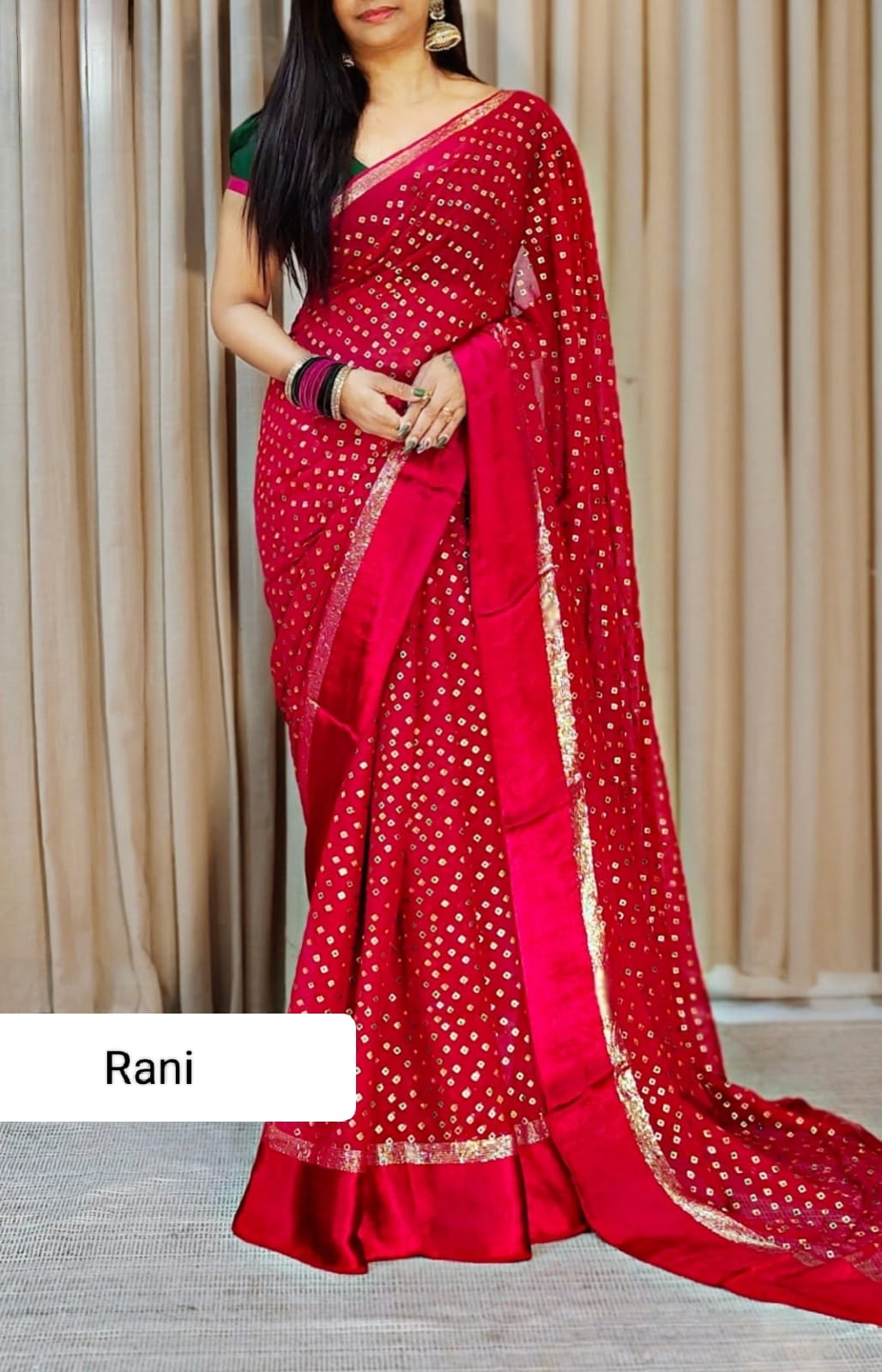 Kayatri New Soft Viscose Georgette Bandhani Style Saree