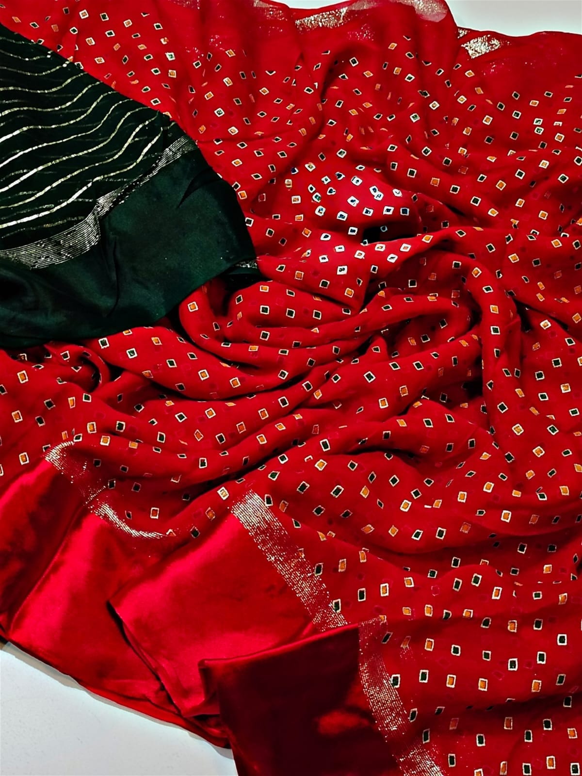 Kayatri New Soft Viscose Georgette Bandhani Style Saree