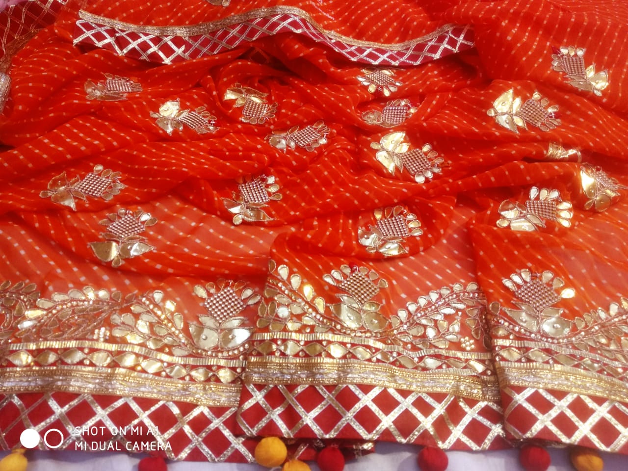 Kayatri New 60 Grm Georgette Hand Gotapatti Work Saree