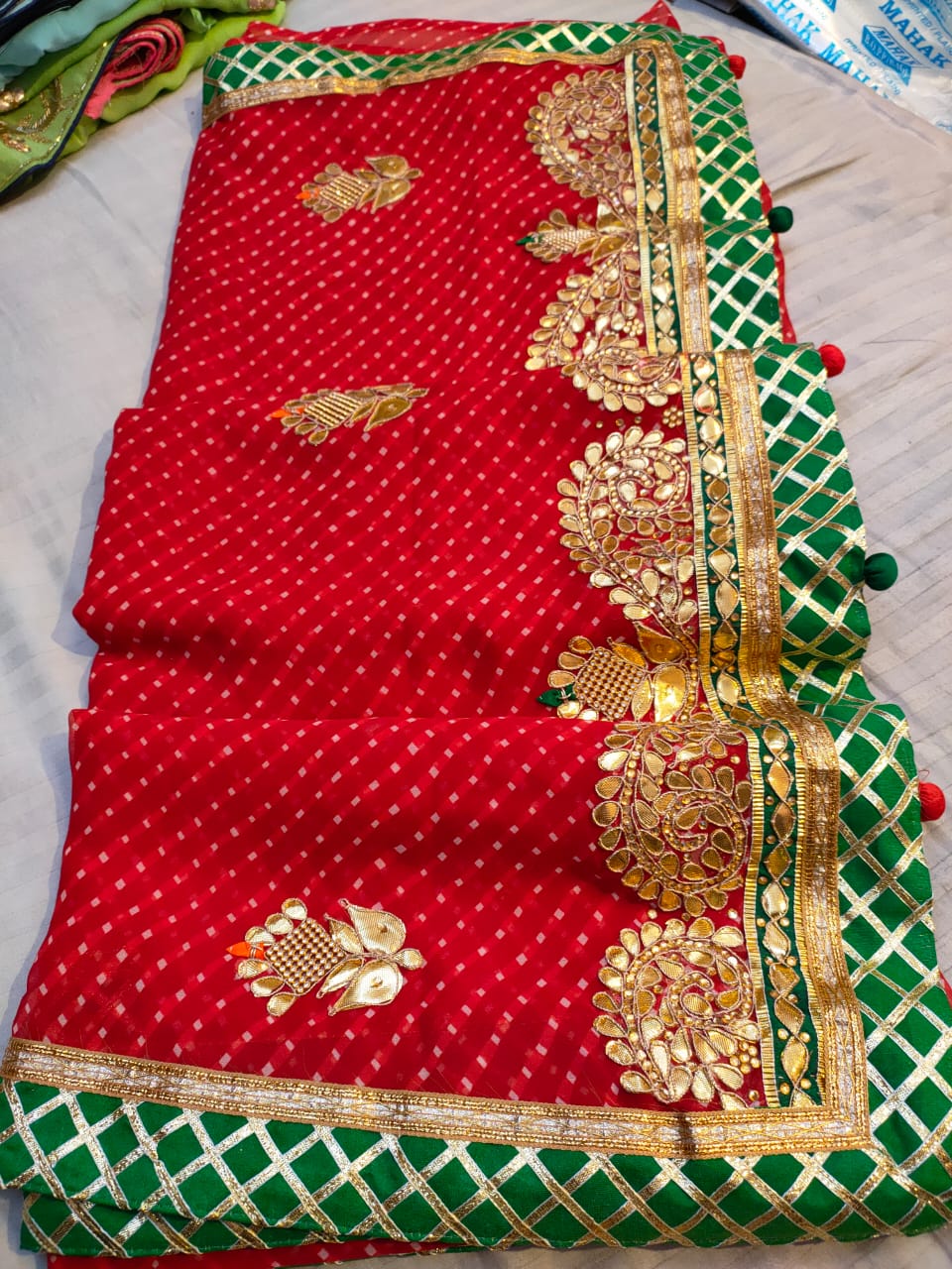 Kayatri New 60 Grm Georgette Hand Gotapatti Work Saree